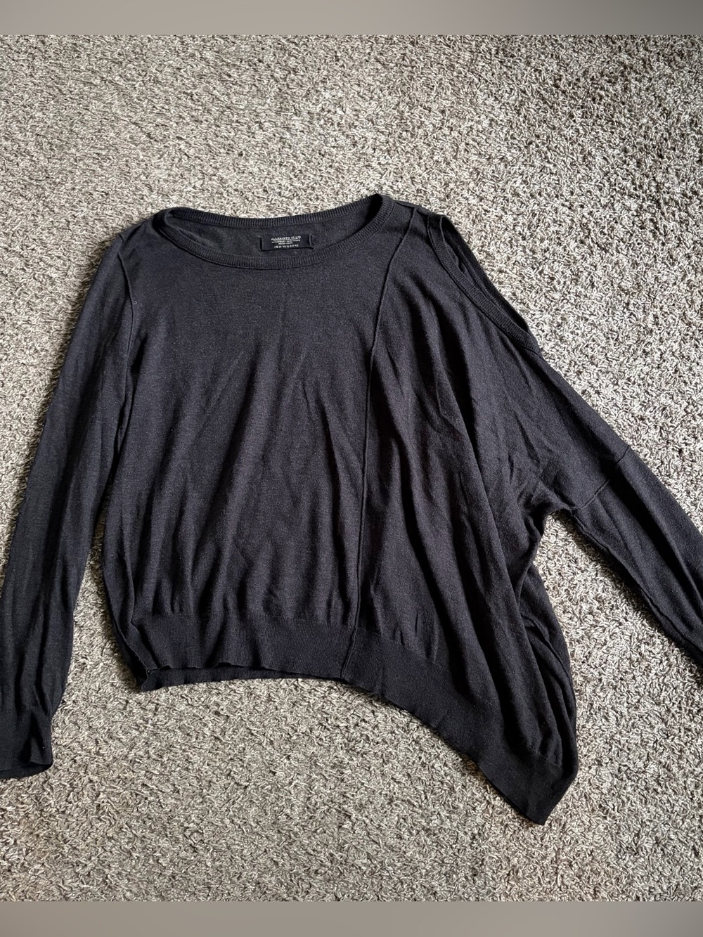 AllSaints Gray Asymmetrical Cold Shoulder Sweater Oversized Edgy Modern US 10